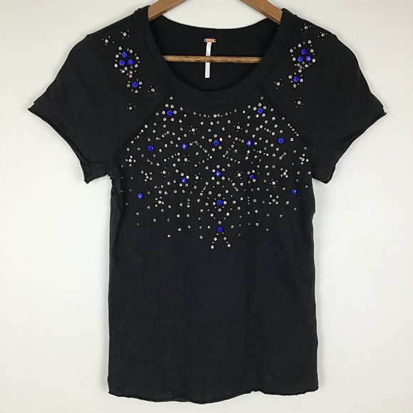 Free People More Is More Rhinestone Studded Tee - Picture 3 of 7